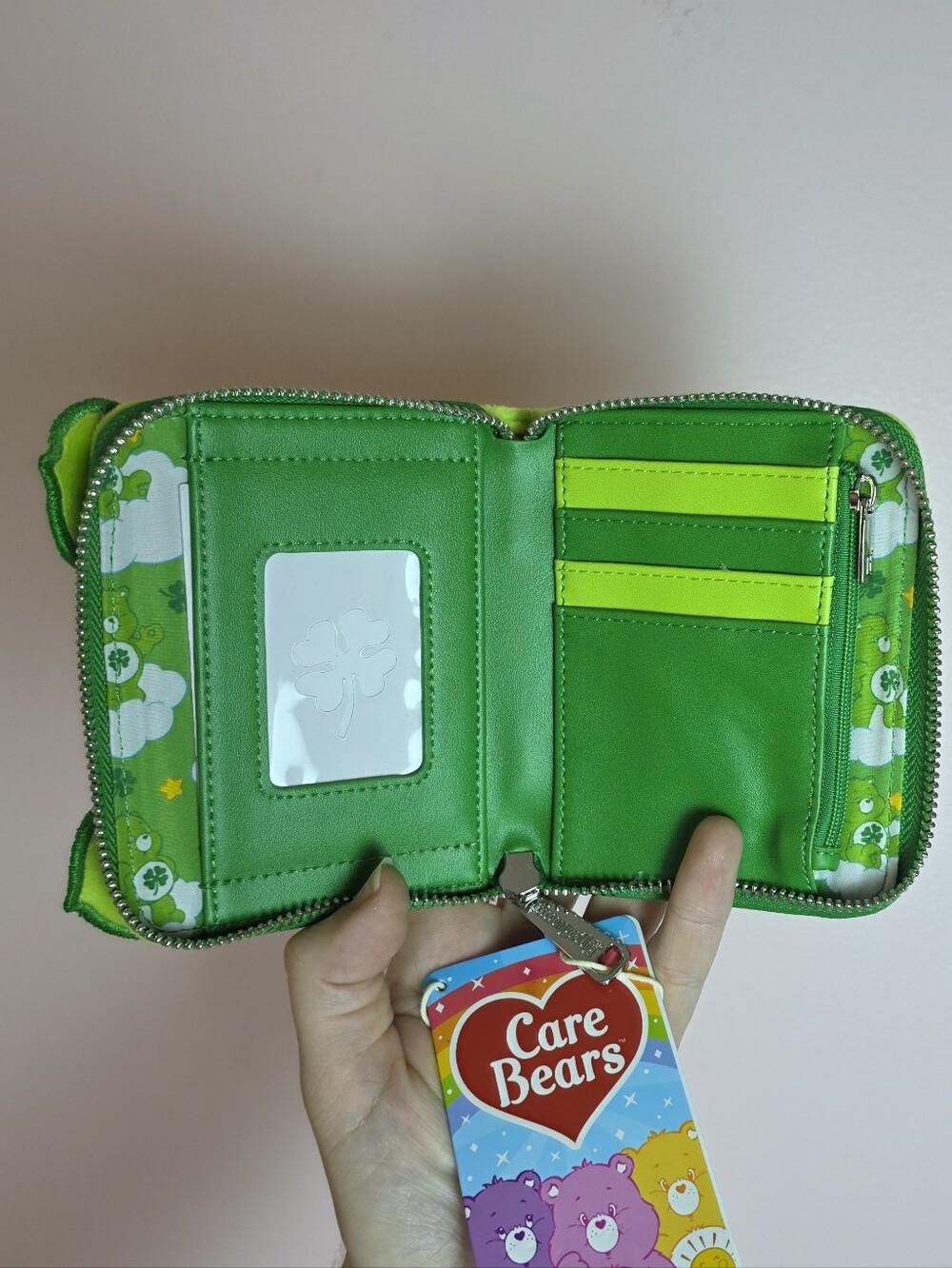 Loungefly Neon Green CareBear Wristlet Wallet - Picture 3 of 3